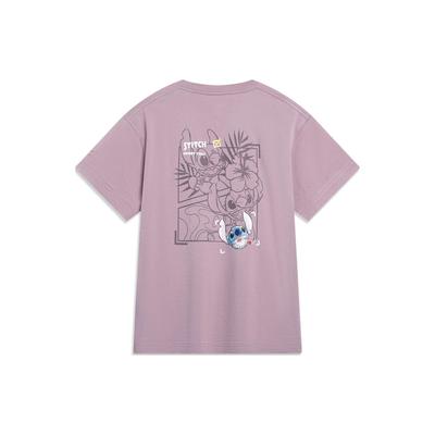 Женская футболка с круглым вырезом и короткими рукавами X Disney Stitch, сказочно-фиолетовая футболка AHST500-3