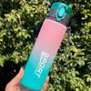 Gradient Sports Water Bottle with Easy-Carry Strap, Leak-Proof PC Material, BPA-Free, Ideal for Gym, Hiking, Blue 32oz/1L