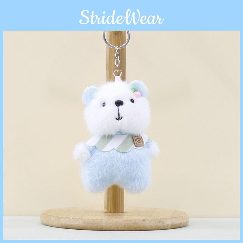 Bear Cute Bib Pendant Plush Toy Cartoon Bag Purple Key Chain Holiday Girl Gift