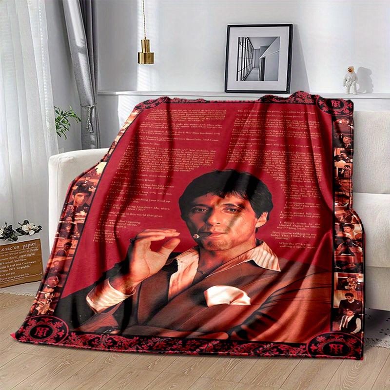 1pc Scarface-Inspired Home Decor, Living Room, Bedroom, or Travel, Perfect as a Gift, this Multi-Use Blanket is Ideal for Couches, Outdoor Activities,