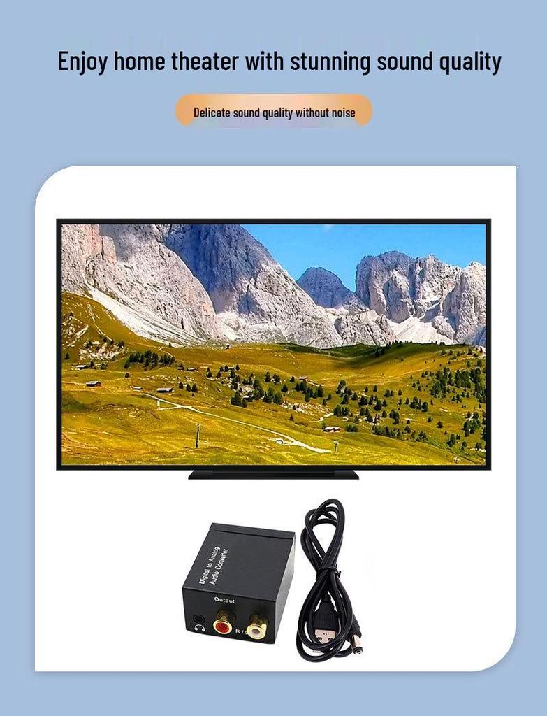 Digital to Analog Audio Converter, 3.5mm Jack, Coaxial & Optical Inputs, Plug and Play