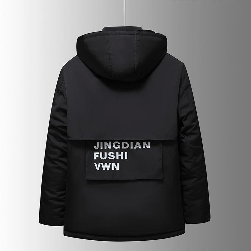 Хлопковое пальто для мужчин осень и зима новое мужское повседневное утолщенное молодежное однотонное хлопковое пальто средней длины мужская куртка