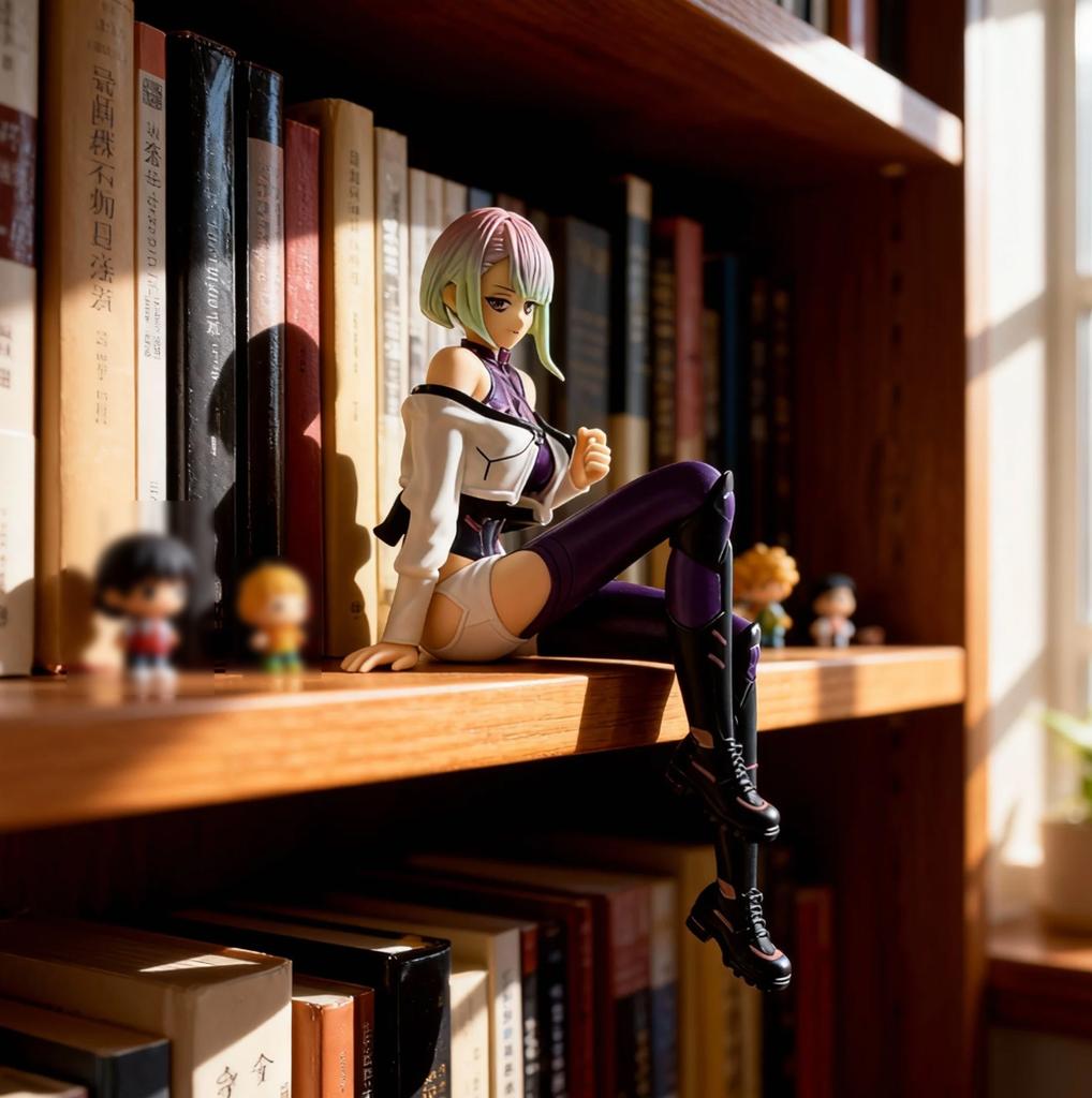 Pvc Cyberpunk: Edgerunners Anime Figurines - Lucy & Rebecca Sitting Poses | Street Samurai Desktop Model Toys, Fan Collection