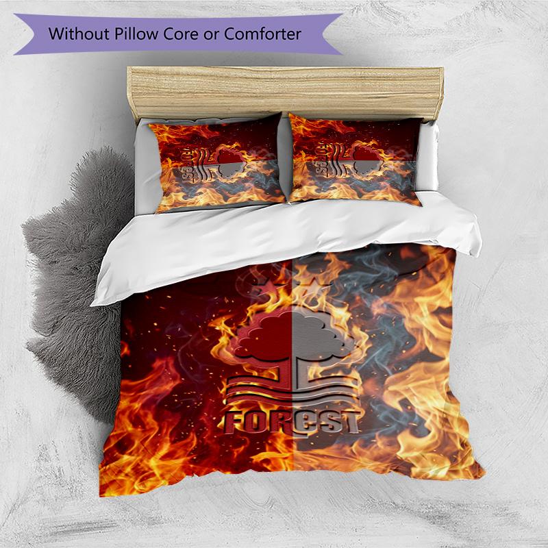 Nottingham Forest Football Printed 3 Pieces Bedding Set, Comfortable Skin Friendly Bedroom Duvet Cover Set