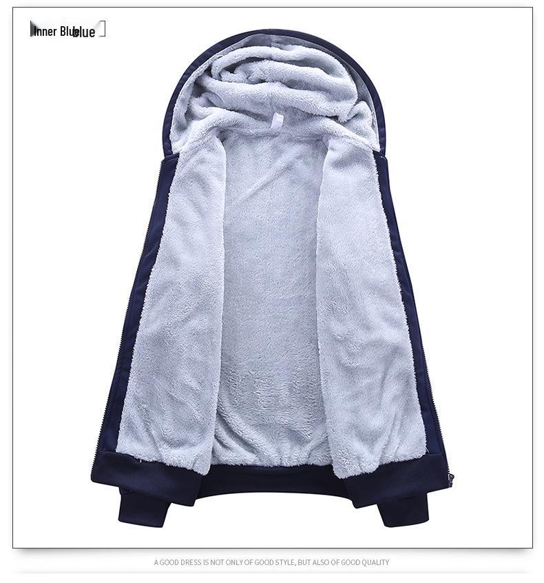 Men's Fleece-Lined Sporty Casual Two-Piece Suit for Autumn/Winter 2025