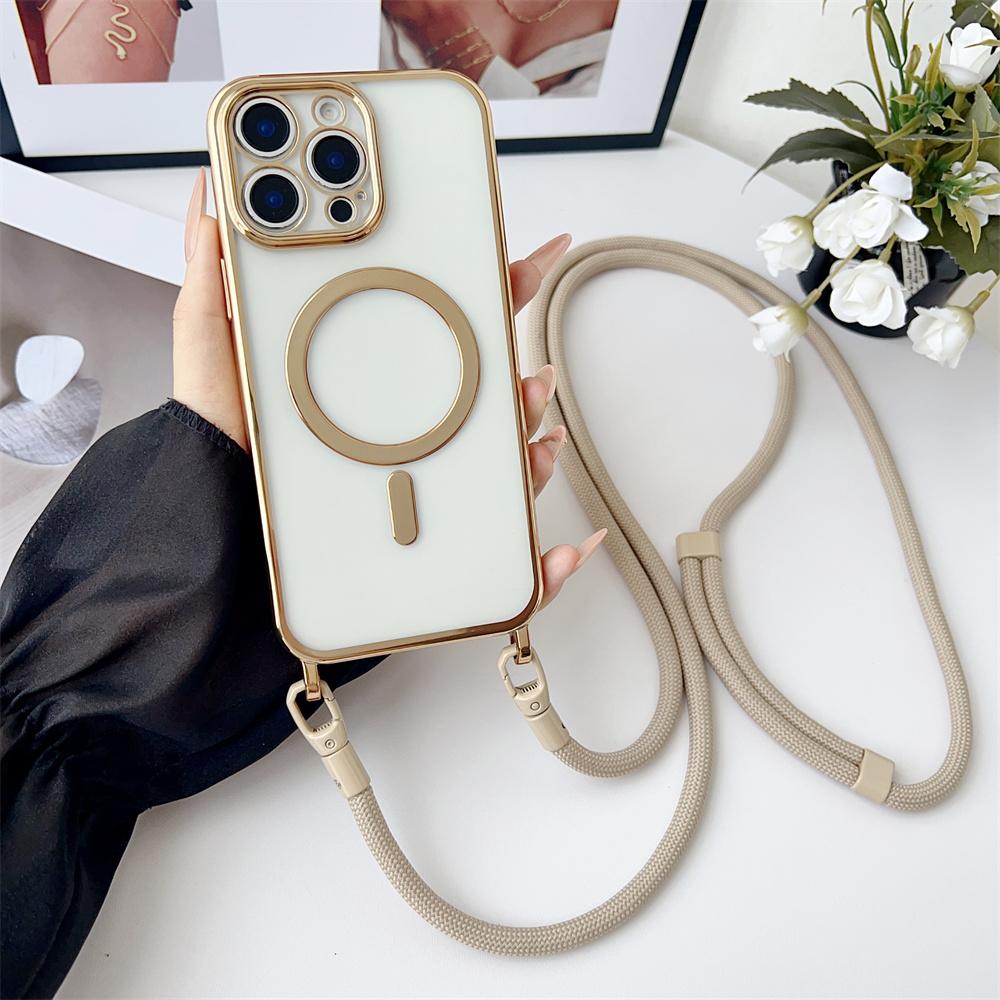 Прозрачный магнитный ремешок-шнурок через плечо для чехла Magsafe для IPhone Air 17 16 15 14 13 12 Pro Max 16 Plus Защитная крышка