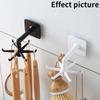 360 Degrees Rotated Kitchen Hooks Self Adhesive 6 Hooks Wall Door Hook Handbag Clothes Ties Bag Home Hanging Rack