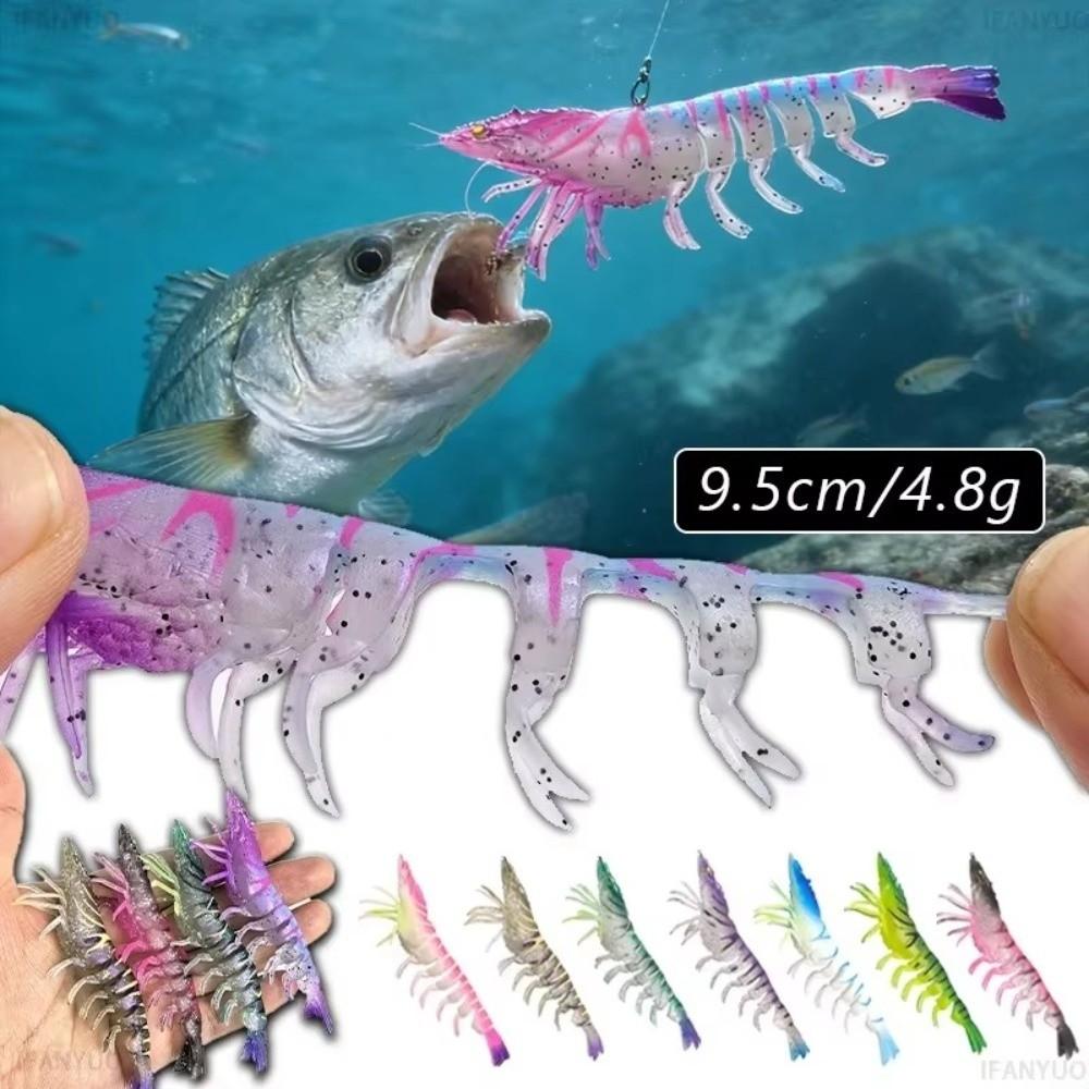 9.5cm 4.5g Soft Fishing Lure Hookless Prawn Fishing Bait Shrimp Fishing Lure For Trout Fishing