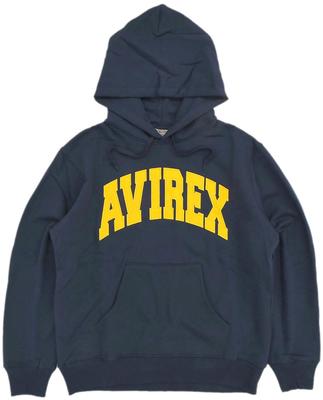 Avirex DAILY PULLOVER SWEAT PARKA LOGO Пуловер Толстовка Худи с Логотипом M 120 Темно-синий / / 783-3931006 Мужской