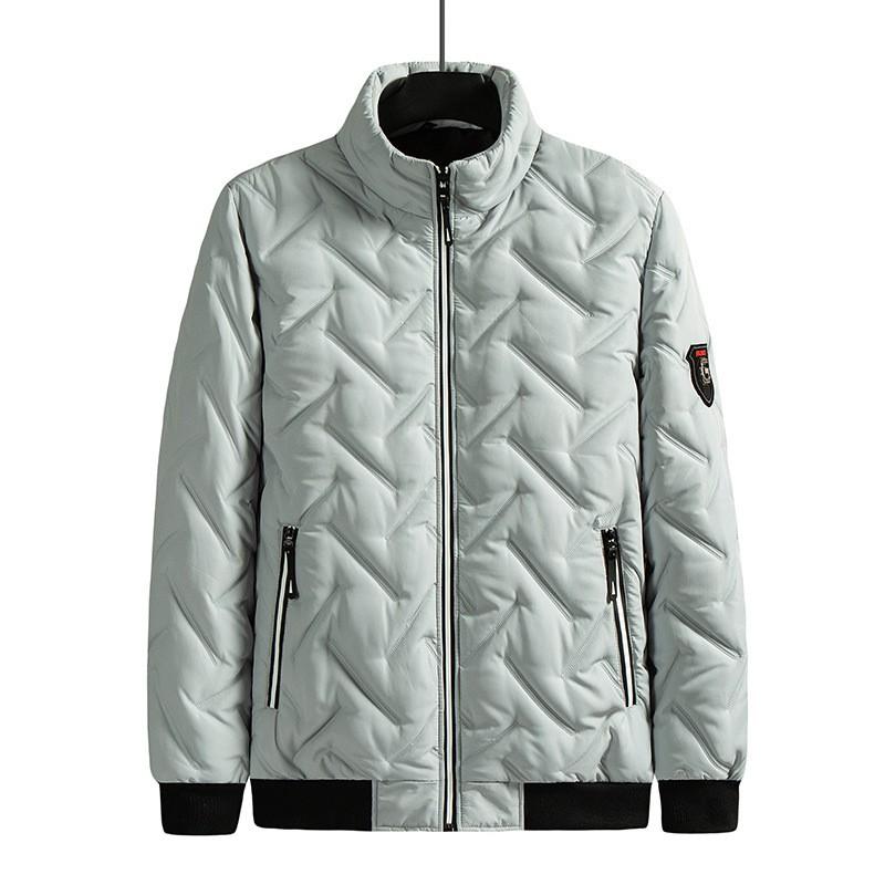 Mens Stand Collar Short Cotton Padded Jacket Trendy Thick Warm Winter Coat Teens