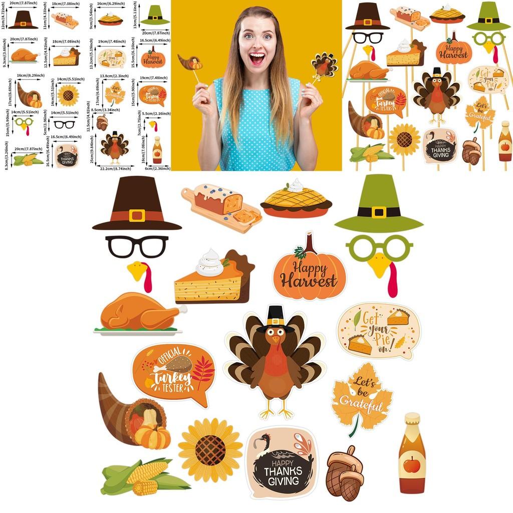 Holiday Party Photo Booth Props For Thanksgiving Day With Turkey Design For Family Gatherings