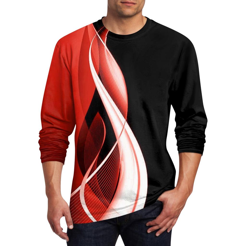 Men's T Shirt O-Neck Clothing Apparel Outdoor Long Sleeve Print Fashion Designer Vintage