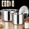 Круглое ведро из нержавеющей стали с крышкой - Суповая и рассольная кастрюля большой емкости