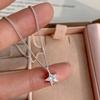 S925 Серебряное мини-ожерелье XINGX женское ожерелье с пентаграммой и цирконом Изысканная милая минималистичная универсальная цепочка на ключицу