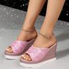 Fashion Womens Shoes Clearance Summer Wedges Slippers High Heels Fashion Fish Moush Thick Sole Sandalia Luxury Brand 2024
