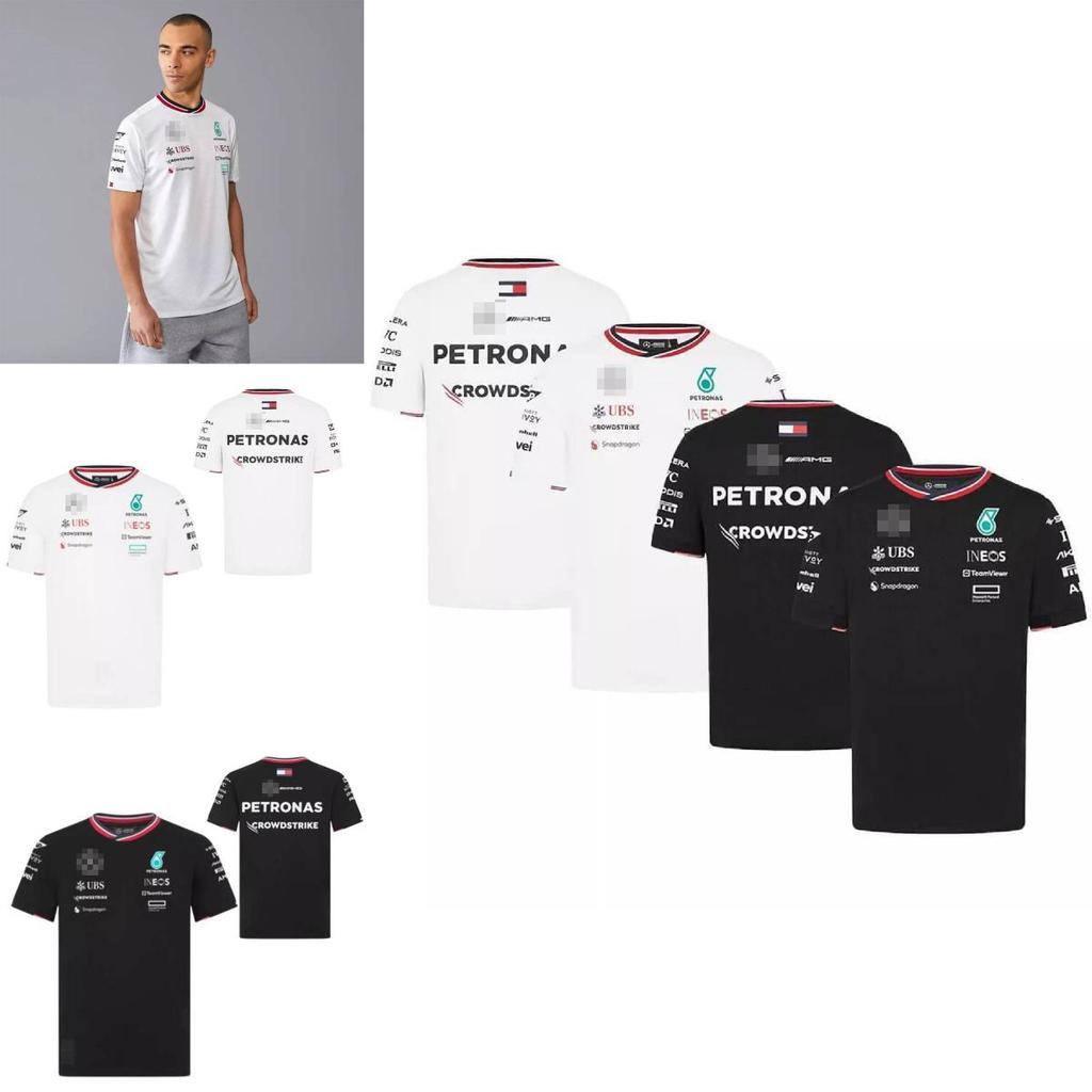 Стильная футболка 2024 F1 -benz Team с коротким рукавом и удобным свободным кроем