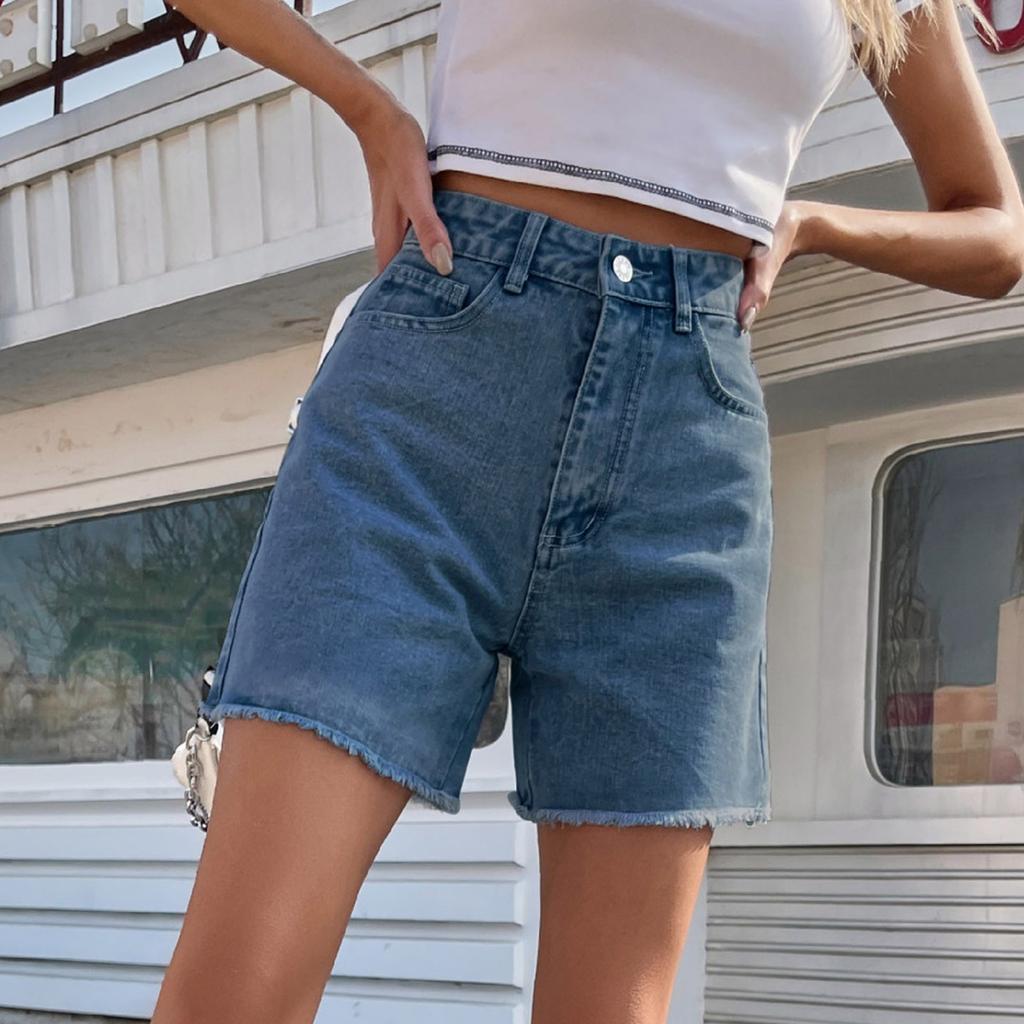 Женские удобные модные повседневные шорты из эластичного денима