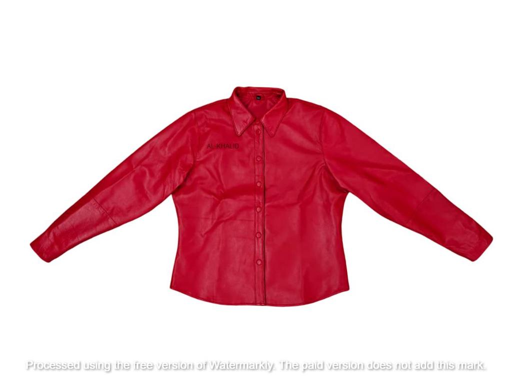 Handmade Lambskin Genuine Soft Stylish Casual Formal Women's Shirt Red Leather