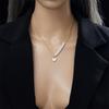 Gold Plated Stainless Steel Pearl and Heart Pendant Necklace for Women