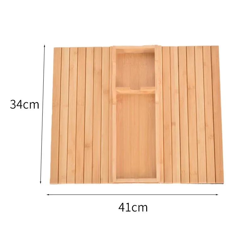 Lazy Sofa Armrest Tray Natural Non-Slip Bamboo Sofa Side Storage Tray Foldable Solid Wooden Snacks And Treats Dinner Tray