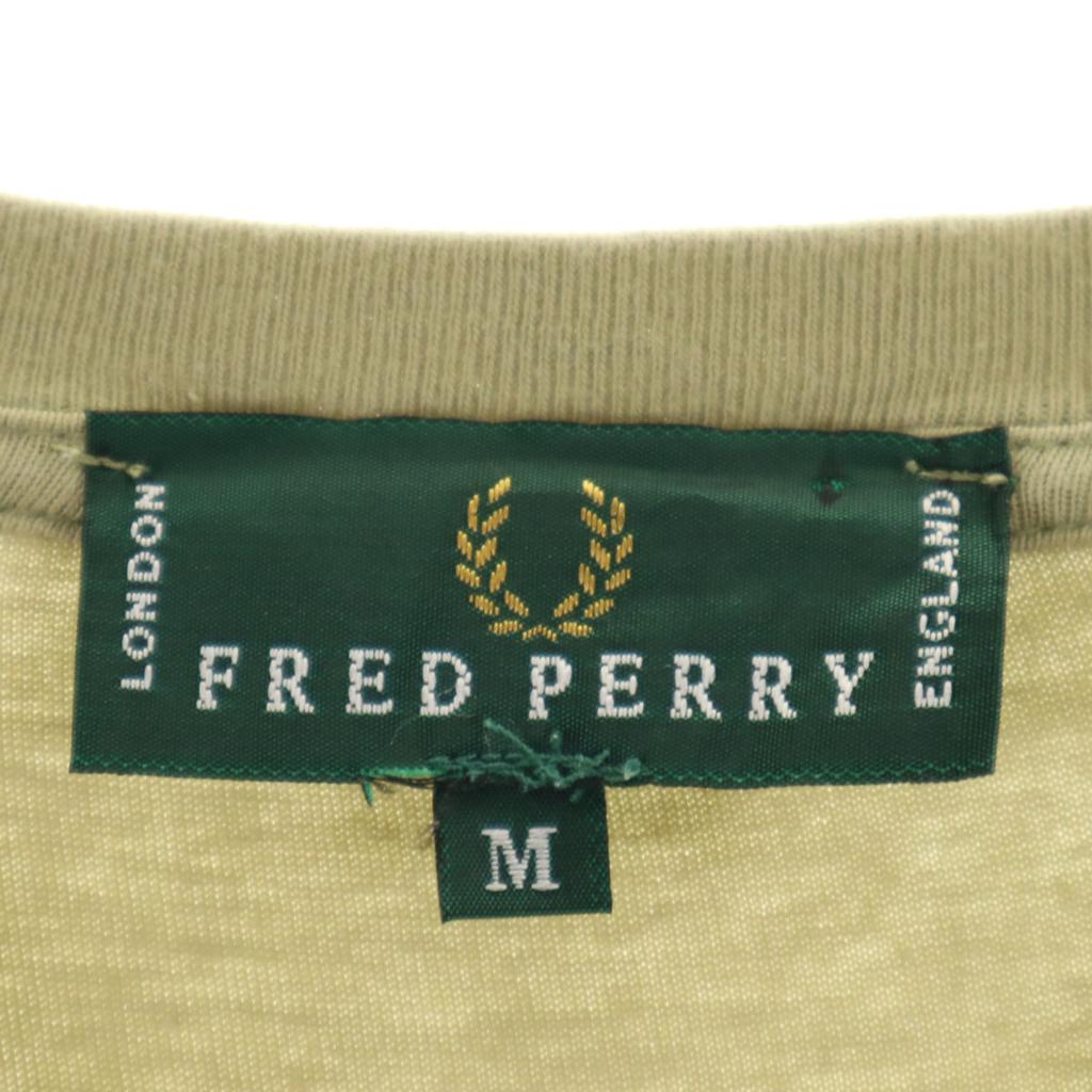 Fred Perry Сделано в Италии Футболка с коротким рукавом M хаки Мужская Б/у
