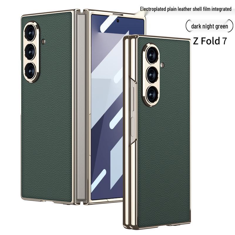 Однотонный гальванизированный кожаный чехол для Samsung Z Fold7
