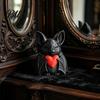 Dark Style Ornament Cute Red Heart Bat 3D Printed Halloween Decoration Novelty Tabletop Sculpture for Spooky Love Design Party Haunted House
