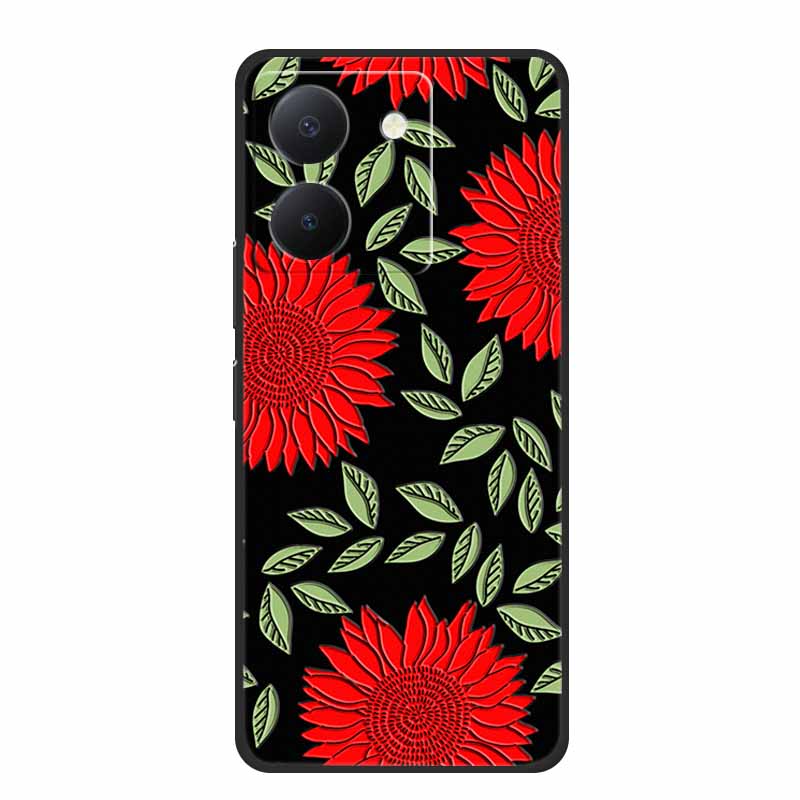 3D Emboss Case For Vivo Y27s Phone Case Relief Black Silicone Soft Back Cover Coque Funda For Vivo Y27s Case Y 27 s Capas 6.64"
