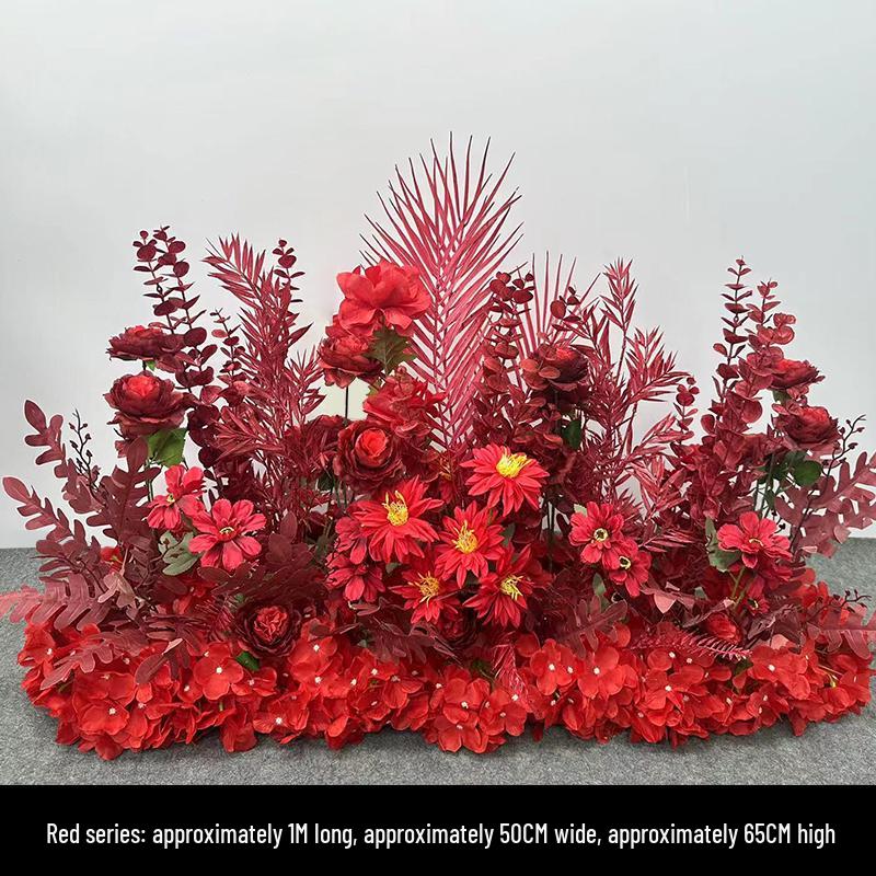 Wedding Aisle Floral Arrangement: Artificial Flower Basket & Row Decoration