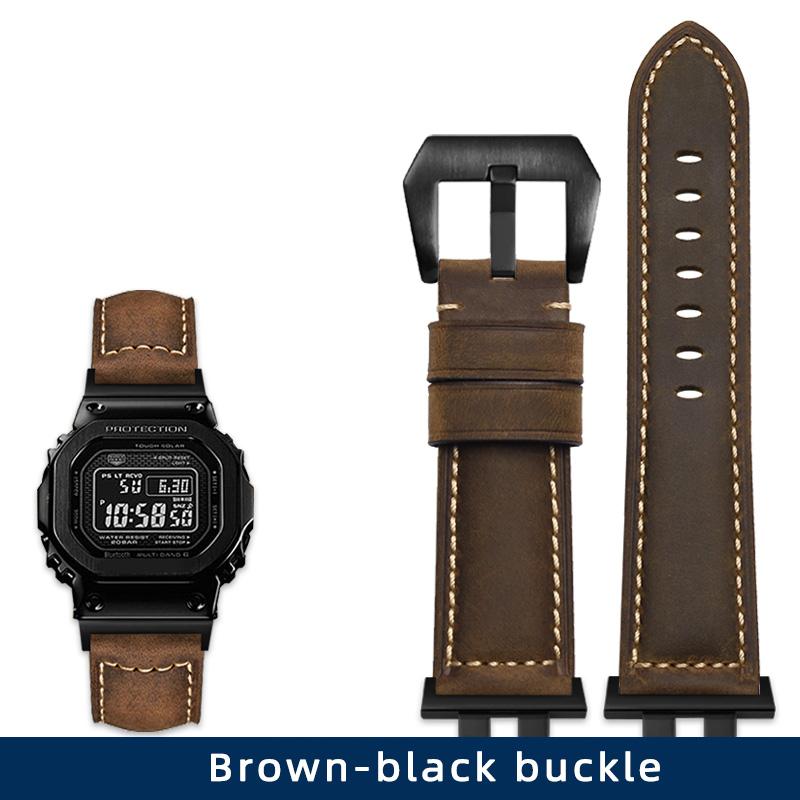 Классический ретро-ремешок из натуральной кожи CrazyHorse Skin для Casio G-SHOCK GMW-B5000 35th anniversary series Модифицированный стиль Мужские часы