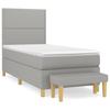 3137053 vidaXL Divan Bed with Mattress Light Grey 100x200cm Fabric