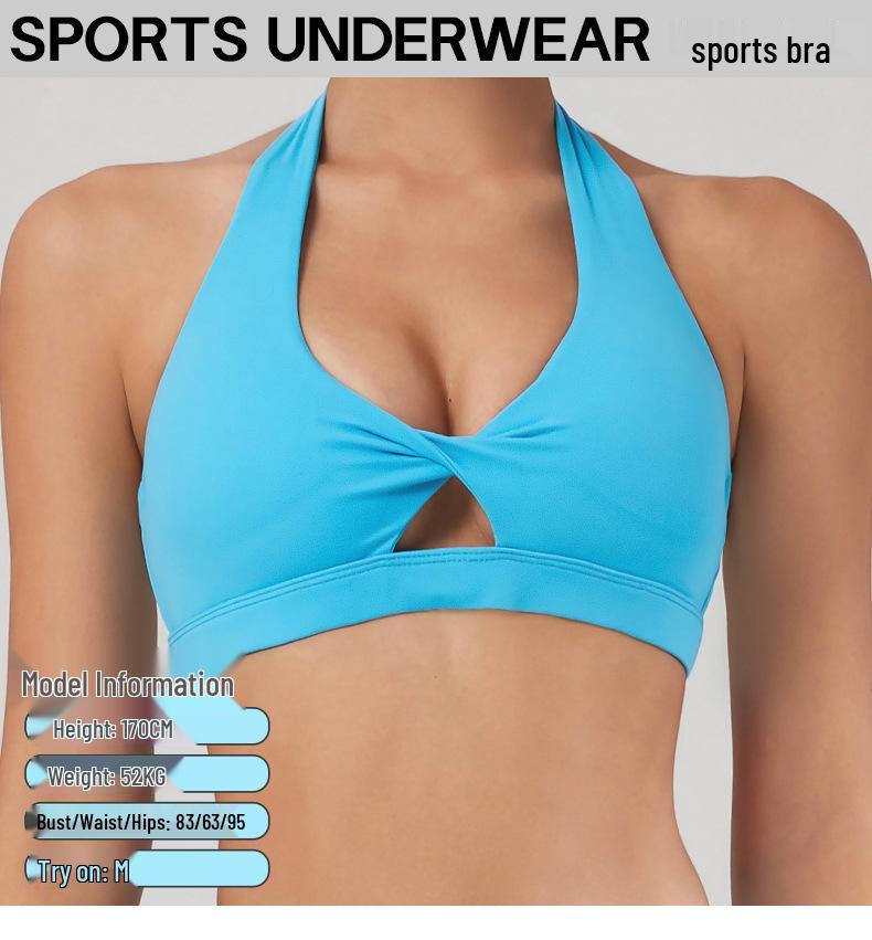 European & American Halter Sports Bra - Backless Yoga Top for Women