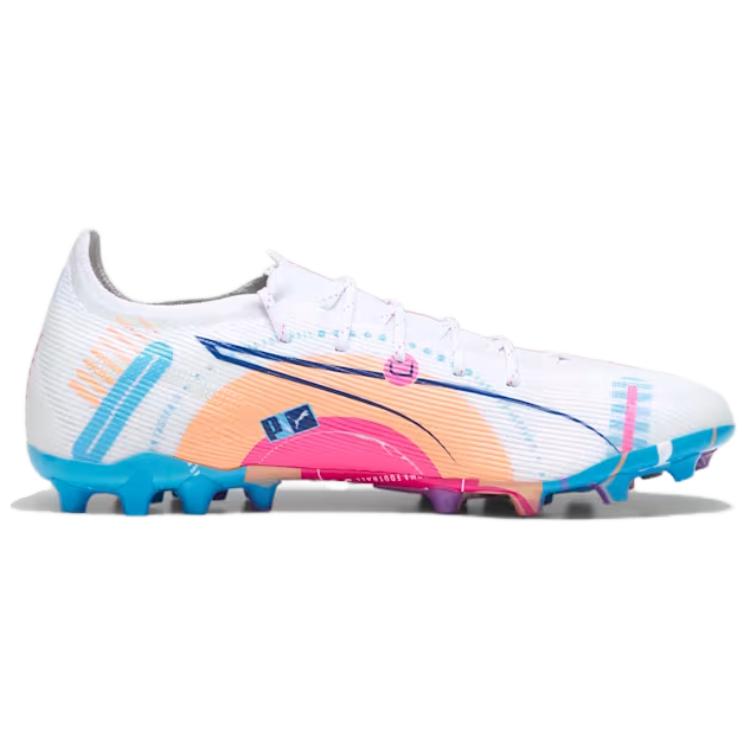 Puma Ultra 5 Series Ultimate Volume Up Comfortable MG (Rubber Stud) Soccer Shoes Unisex Soccer Shoes White 108093-01