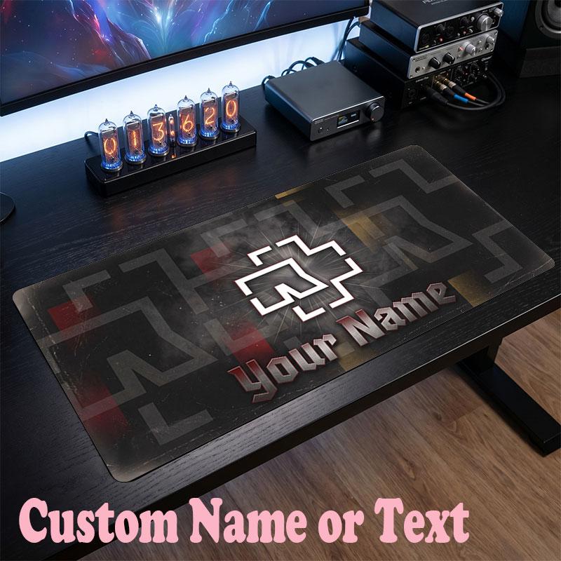Rammstein Customized Name Text Mouse Pad, Large Desk Mouse Mat Personalized Home Office Present