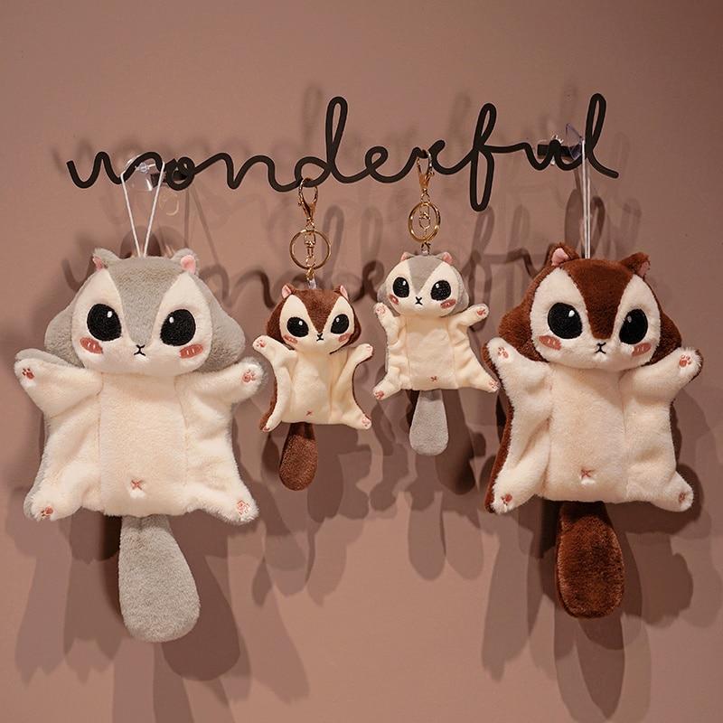Glider Plush Stuffed Dolls Bag Keychain Super Cute Australian Squirrel Glider Stuffed Animals Toy Gifts For Kids