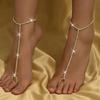 2 шт. женский модный тренд простой цепь на щиколотку из циркона подходит для свиданий, вечеринок, праздников, подарков