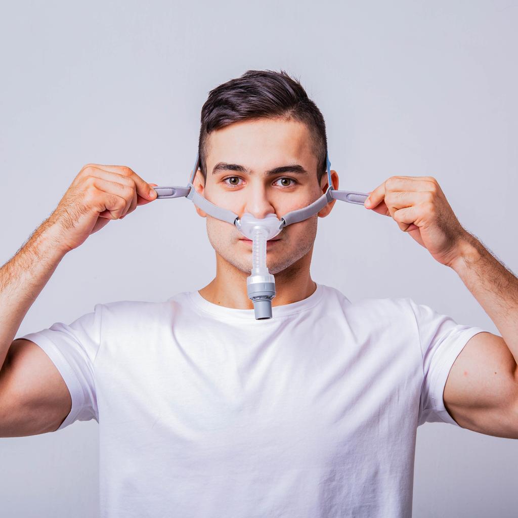 BMC P2H Nasal Pillow CPAP Mask Silicone SML Size All In Sleep Mask For Snoring And Apnea Treatment With Belt