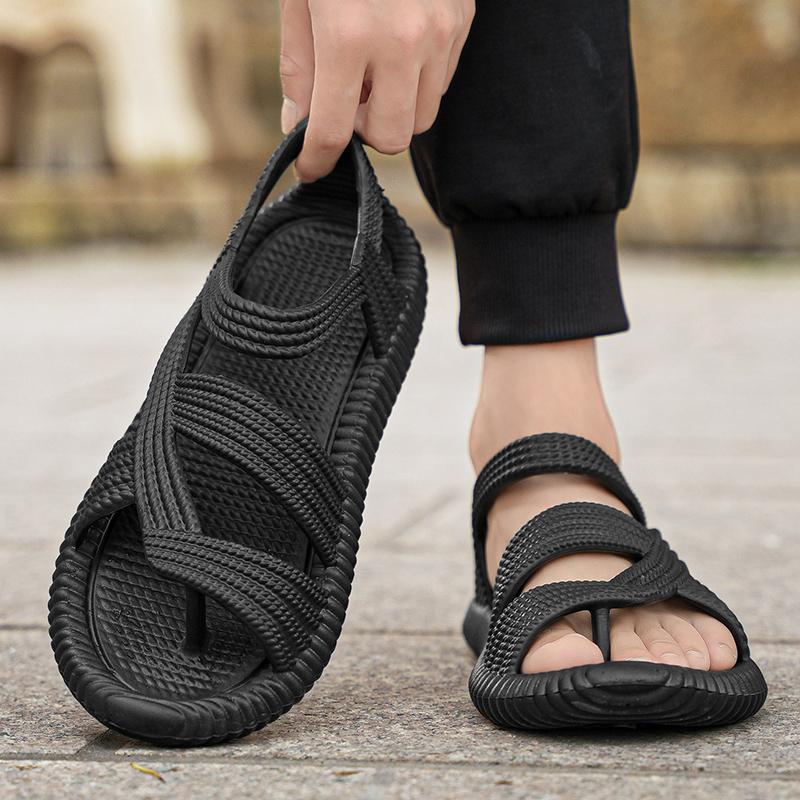 New Summer High Quality Fashion Men Sandal Retro Roman Sandals Outdoor Couples Beach Shoes Comfortable Open-Toe Cloud Slippers