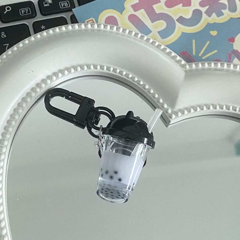 Брелоки для ключей автомобиля Брелок-подвеска для сумки с имитацией еды Полимерный брелок Мини-брелок в виде жемчужного молочного чая Мужские