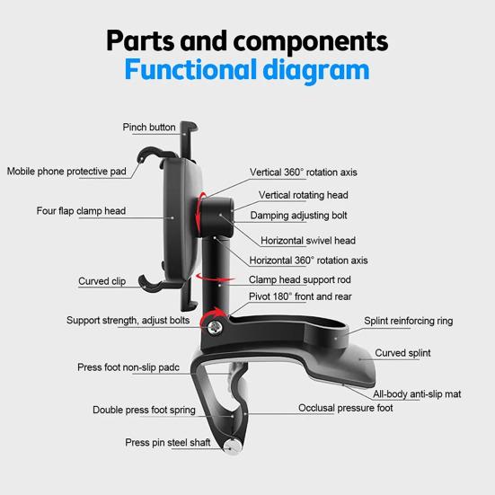 Автомобильный держатель для телефона, крепление для громкой связи заднего вида, зеркало для телефона, подставка для вождения, навигационная подставка для 3-7 дюймов