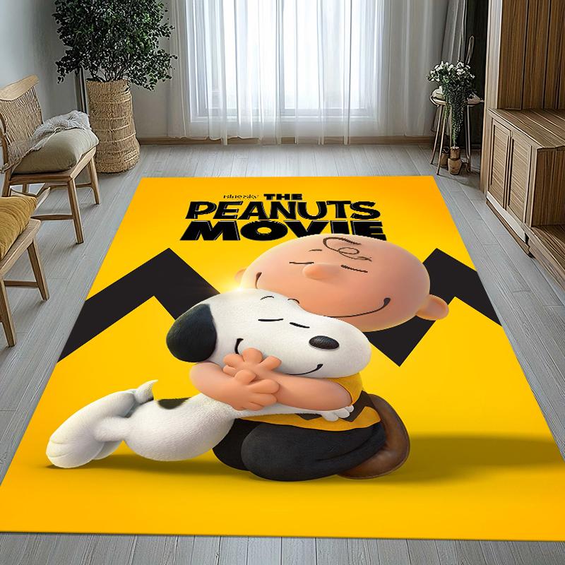 Cute Snoopy Dog Cartoon Living Room Non-Slip Area Rug Soft Carpet for Bedroom Kids Playroom Sofa,Home Decor Doormat Gift