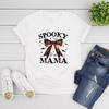 Винтажные футболки Spooky Mama Ретро футболка на Хэллоуин Футболка для жуткого сезона Футболка с коротким рукавом Женская футболка Графическая футболка Halloween Mama