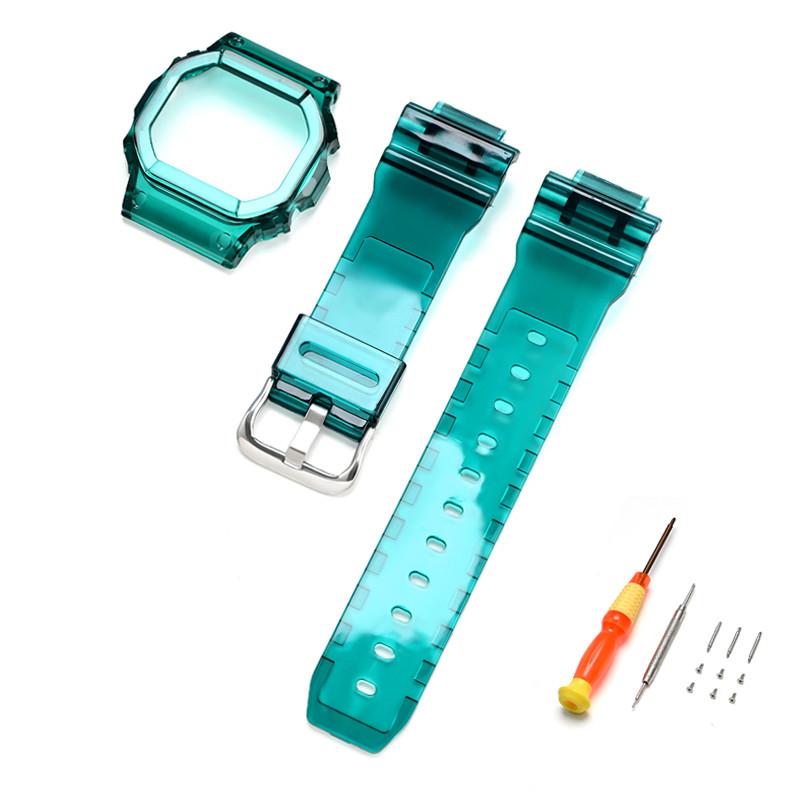 Ремешок для часов из смолы + чехол для Casio G-Shock DW-5600/5000/5030/5025 GW-M5610/M5600 G-5600 GLX-5600 Браслет Аксессуары