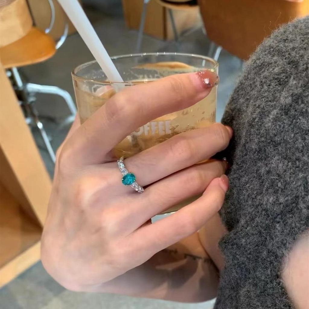 Aquamarine Paraiba Maldives Blue Luxury Pinky Ring for Women 2024