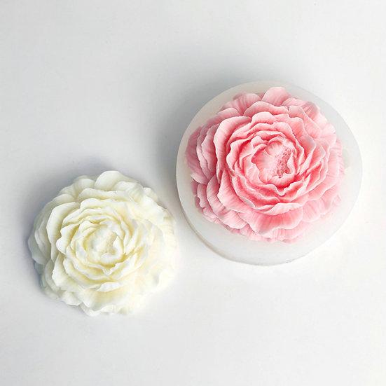 Cake Mold Easy To Demould Convenient Cleaning Reused Thin Soft Make Aromatherapy Silicone Big Peony Candle Mold Household Supplies