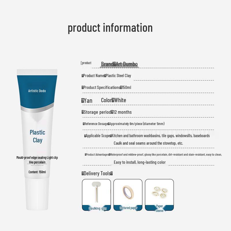Белый водостойкий герметик из глины против плесени для кухни, ванной комнаты и раковины.