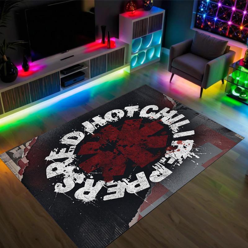 Red Hot Chili Peppers Design Crystal Velvet Carpet Cozy Non?Slip Printed Rug For Bedroom Living Room Entrance