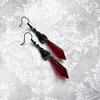 Beautifully Lady Ear Hooks Drop-resistant Ruby/Black Gem Dress Up