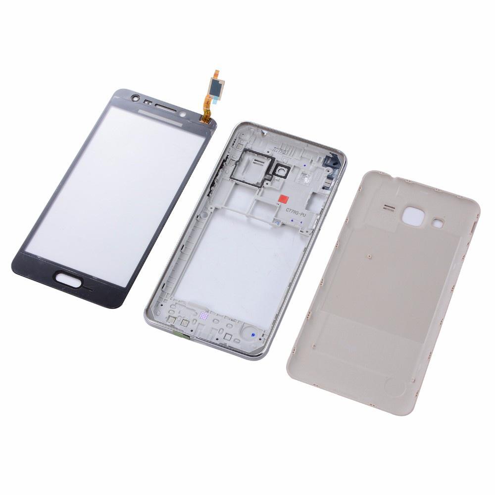 Корпус G532 Средняя рамка Задняя крышка аккумулятора для Samsung Galaxy J2 Prime SM-G532F G532H Сенсорное стекло Панель дигитайзера
