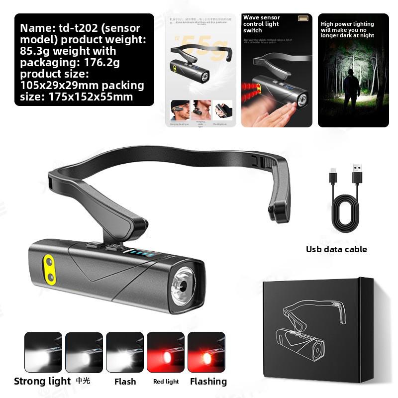 Красный и белый двойной источник света индукционная фара USB зарядка для улицы ночная рыбалка ночной бег легкий боковое крепление ношение на ухе